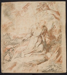 The Stigmatization of St. Francis by Ubekendt efter Peter Paul Rubens