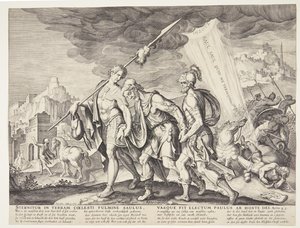 The Blind Saul Led to Damascus by Ubekendt efter Philips Galle efter forlæg af Maarten van Heemskerck