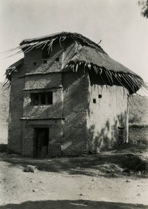 Square hut with thatched roof, Axum, Ethiopia