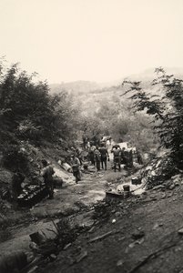 Italian soldiers of World War I in Podgora, on the Italian-Austrian front