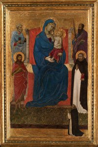 Virgin and Child Enthroned with Saints Peter, Paul, John the Baptist, and Dominic and a Dominican by Ugolino da Siena