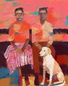 Warm Family Dog Portrait by Uma Gokhale