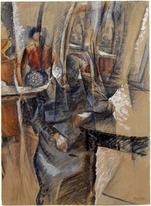 Interior with Two Female Figures by Umberto Boccioni