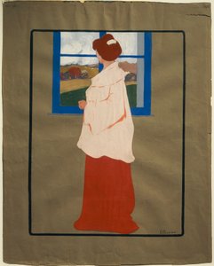 Woman at Window (Autumn), circa 1908, by Umberto Boccioni