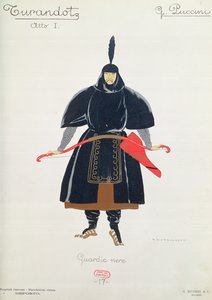 Costume Design for the Black Guards from Turandot by Giacomo Puccini by Umberto Brunelleschi