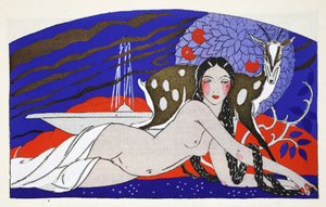 The girl with long braids by Umberto Brunelleschi