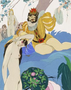 Nude Woman in Front of King Pausole by Umberto Brunelleschi