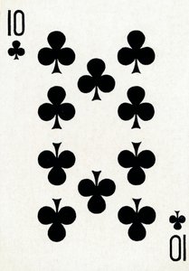 10 of Clubs from a deck of Goodall & Son Ltd. playing cards, c1940 by Unbekannt