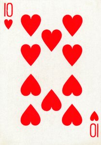 10 of Hearts from a deck of Goodall & Son Ltd. playing cards, c1940 by Unbekannt