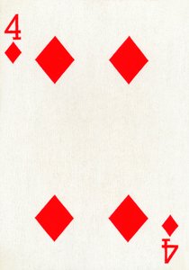 4 of Diamonds from a deck of Goodall & Son Ltd. playing cards, c1940 by Unbekannt
