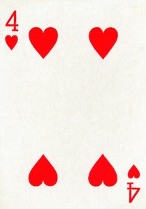 4 of Hearts from a deck of Goodall & Son Ltd. playing cards, c1940 by Unbekannt