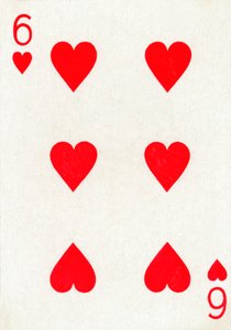 6 of Hearts from a Deck of Goodall & Son Ltd. Playing Cards, c1940 by Unbekannt