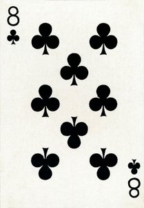 8 of Clubs from a deck of Goodall & Son Ltd. playing cards, c1940 by Unbekannt