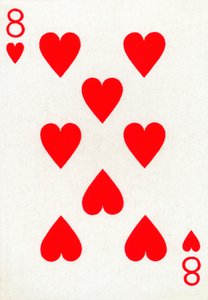 8 of Hearts from a deck of Goodall & Son Ltd. playing cards, c1940 by Unbekannt
