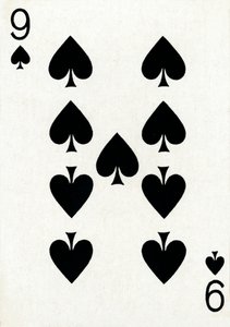 9 of Spades from a deck of Goodall & Son Ltd. playing cards by Unbekannt