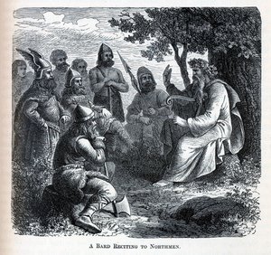 A Bard Reciting to Northmen, 1882 by Unbekannt