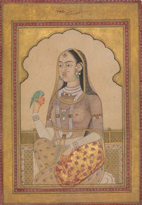 A Bejewelled Maiden with a Parakeet