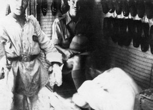 A British Officer in a Shoe Shop, Baghdad, Mesopotamia, WWI, 1918