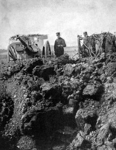 A French Battery of the 75th Has a Narrow Escape, World War I, 1915