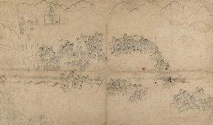 A Maharana and His Retinue Hunting Boar, early 18th century