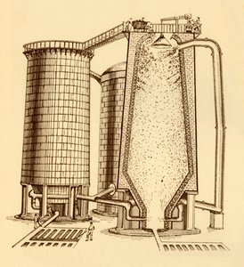 A Set of Modern Blast Furnaces Shown in Section by Unbekannt