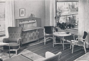 A Swedish Living-Room with Furniture Designed by Carl-Axel Acking and Made by Svenska Mobelfabrike