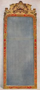 A Very Rare Pier Glass of c1720 in frame decorated with Red Lacquer, c1720 by Unbekannt