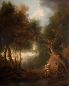 A Wooded Landscape, Autumn Evening, Probably c.1800 by Unbekannt