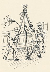A convict being flogged with a cat-o-nine-tails by Unbekannt
