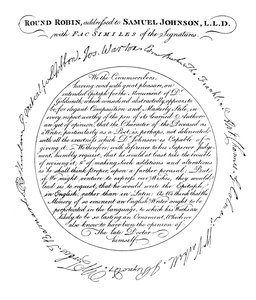 A facsimile of the plate in the first edition of Boswell