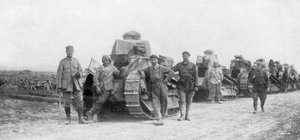 A group of light tanks, Soissons, France, 1918 by Unbekannt
