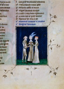 A Knight and a Lady Exchanging Rings, c1350 by Unbekannt