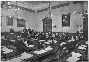 A meeting of Hammersmith Borough Council, c1903