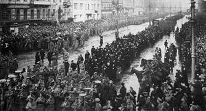 A mourning ceremony for victims of the February Revolution, Russia, 5 April, 1917