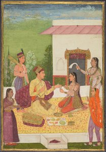 A Prince Conversing with a Woman While Taking Refreshments on a Terrace by Unbekannt