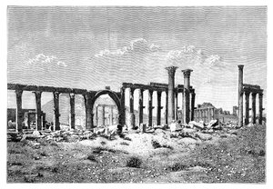 A Ruined Colonnade at Palmyra Tadmur, Syria by Unbekannt