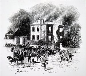 A scene from the 1791 Birmingham Riots