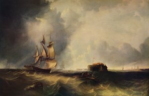 A Ship, and Men in a Rowing Boat off Calais, c1830, 1938