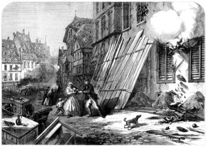 A Street in Strasbourg During the Siege and Bombardment, Franco-Prussian War, 1870 by Unbekannt