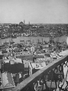 A view over Constantinople showing the Mosque of Santa Sophia, 1913
