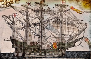 A Woodcut of a Ship Believed to be The Ark Royal