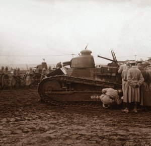 Advancing with Tanks, c1914-c1918