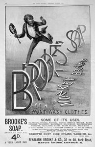 Advert for Brookes Monkey Brand soap, 1889 by Unbekannt
