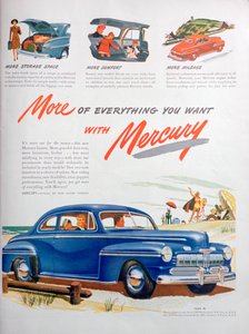 Advert for Mercury Motor Cars