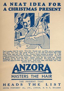 Advertisement for Anzora Hair Fixative by Unbekannt