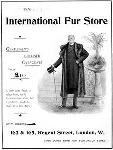 Advertisement for the International Fur Store