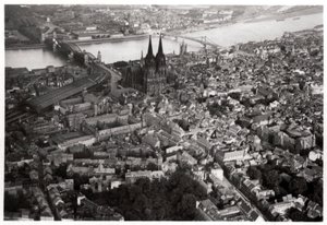 Aerial View of Cologne, North Rhine-Westphalia, Germany, from a Zeppelin, c1931-1933 by Unbekannt