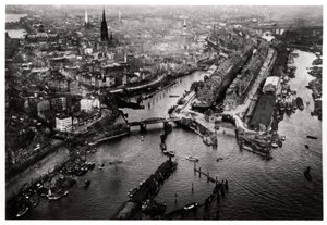 Aerial View of Hamburg Harbour, Germany, from a Zeppelin, c1931-1933