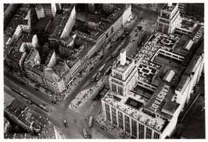 Aerial view of Hermannplatz, Berlin Neukoelln, Germany, from a Zeppelin by Unbekannt