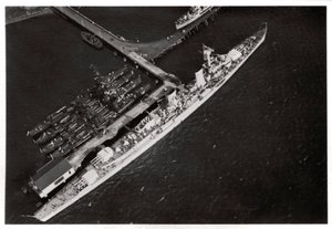 Aerial View of the German Light Cruiser Karlsruhe, from a Zeppelin by Unbekannt